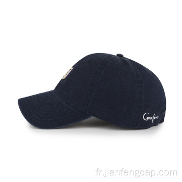 bonnet papa unisexe bleu marine avec logo brodé